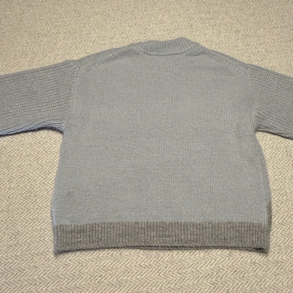 Zara Light Gray blue Knit Sweater Mountains and Clouds.  Size 3-4Y - Picture 5 of 7